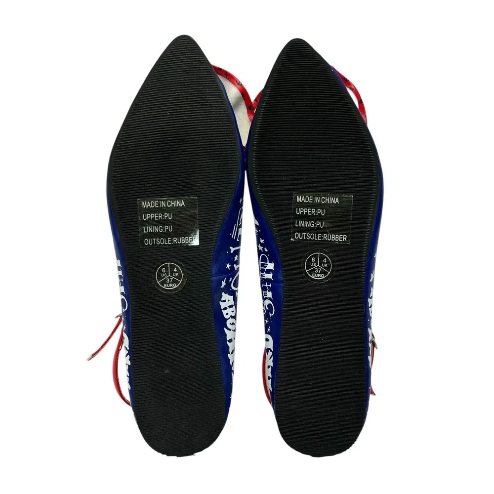 Too Fast shoes New Flats Sailor theme Red White and Blue Women Size 6  Excellent - Picture 11 of 14